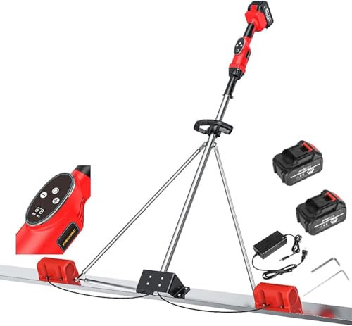 Lbxlhr Elektrisches Betonbearbeitungswerkzeug mit 150 cm Edelstahlplatte, Vibrationsfrequenz mit 9 Gängen, inklusive 2 × 25000 mA wiederaufladbaren Batterien, elektrischer Akku-Estrich