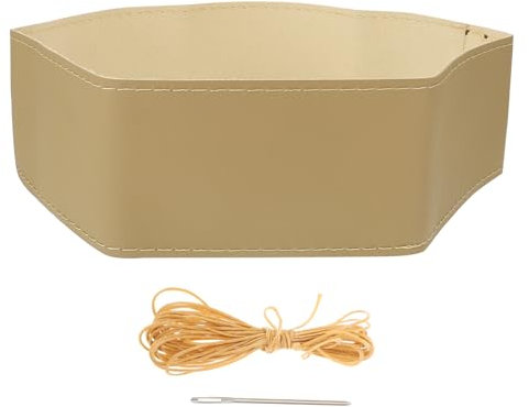 PRETYZOOM Couvre Volant Cuir Beige avec Coutures Et Fil Housse De Volant pour Voiture