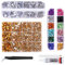 Gold Resin Rhinestones Kits, 2mm-6mm Mixed Flatback Round Rhinestones with 1 Tweezers Glue Pen, Bedazzling Diamonds Crystal Gems for Craft Nail Art Face Makeup Tumblers Mugs Clothing