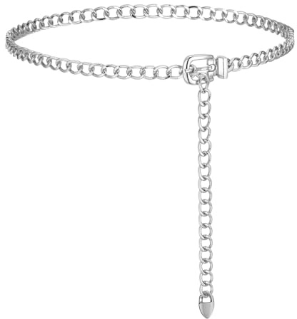 BOHUIZ Chain Belt for Women Waist Size 32-37, Metal Waist Chains Belt Adjustable Chain Belts for Dress Jeans