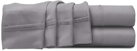 Imperial Rooms Flat Sheet Super King 200 Thread Count 100% Egyptian Cotton 2 Pack Soft Bed Top Grey Sheets Hotel Quality