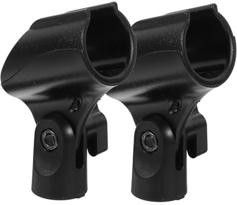 OFFIGAM 2 piezas Clip de Micrófono Ajustable para Micrófonos Inalámbricos Cable Soporte Estable y Duradero con Forro Suave para Protección y Antideslizante
