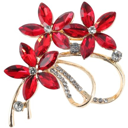 CAPASTEC Broche À Bande De Fleurs, Vintage Élégante Et Unique, À Strass Tendance, Badge, Accessoires, Bijoux, Cadeaux, Bouton En Strass, Fleur Et Feuille
