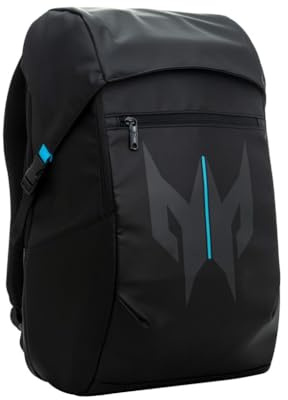 acer Predator Laptop Backpack, Black With Teal Accents, One Size, Predator Utility Lite - Holds Up to 16 Laptop