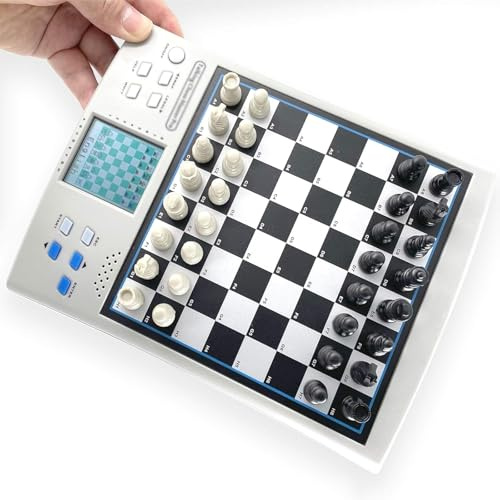 RKXKJ 14-in-1 Elektronisches Schachset, Elektronisches Schachbrett Mit LCD-Bildschirm, Lernfunktion Und 30 Schwierigkeitsstufen Für Partien Zu Zweit Und Für Familienspiele