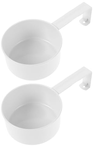 2 Stück Waschmittel Dosierlöffel Präzise Messung Weiß, aus Eisen | Tierfutter und Kornlager, Platzsparend zum Aufhängen, Tragbar, Multifunktional, Weiß