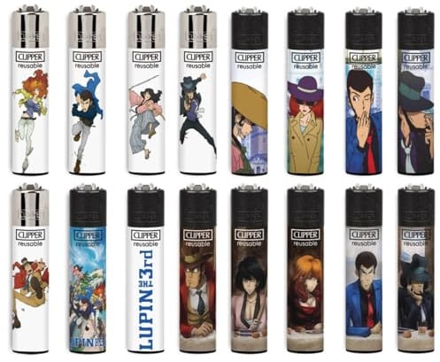 Clipper Large grafiche LUPIN Serie 5 Completa - 16 Accendini
