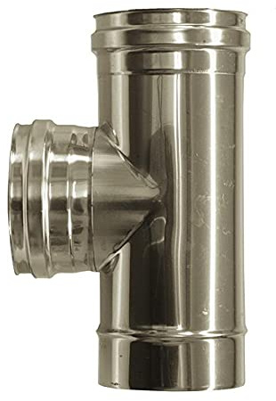 Canna fumaria parete doppia coibentata inox raccordo t 90 dn 150/200
