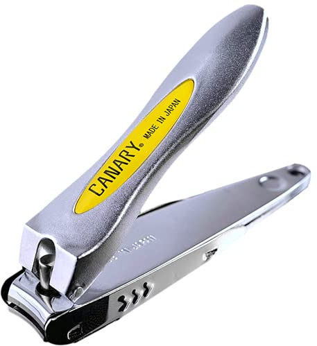 CANARY Japanese Nail Clippers with Catcher, All Metal Heavy Duty Japanese Steel Edge for Thick Fingernail & Toenail, No Splash Precision Nail Cutting Tool, Made in Japan