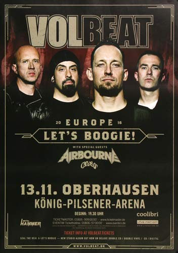 Volbeat - Let`s Boogie, Oberhausen 2016 » Konzertplakat/Premium Poster | Live Konzert Veranstaltung | DIN A1 «