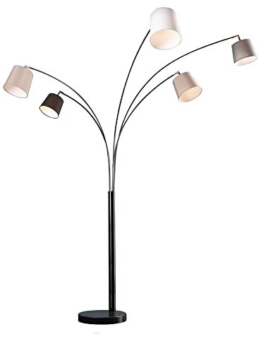 invicta INTERIOR Design Bogenlampe LEVELS schwarz glänzend Marmorfuß Stehleuchte Leuchte Lampe Wohnzimmerlampe