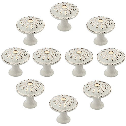 FBSHOP(TM) 10pcs Europäische Stil Kabinett Schublade Ivory Weiß Dresser zieht Türknopf/MöbelKnopf/Möbelgriffe für Badezimmer,Anrichte,Schränke, Schrank,Möbel Hardware