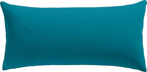 REDBEST Kissenbezug Single- Jersey San Francisco, Petrol Größe 40x80 cm - weiche Qualität, bügelfrei, praktischer Reißverschluss, 100% Baumwolle