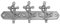 linoows Maritime Hakenleiste, Haken, Garderobenhaken 3 Anker, Messing vernickelt