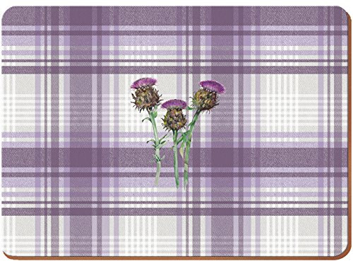 Creative Tops Distel Unterseite aus Kork groß Premium Tischsets, Violett & Grau, 4 Stück