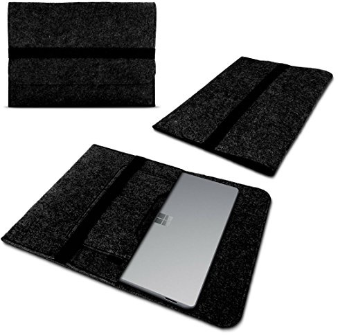 Laptop Tasche Sleeve Hülle kompatibel mit Microsoft Surface Pro 9 / Pro 8 / Pro 7 Pro 6 / Pro 2017 / Pro 4 Notebook Ultrabook Case Filz in Dunkelgrau Schutzhülle Tablettasche von NAUCI