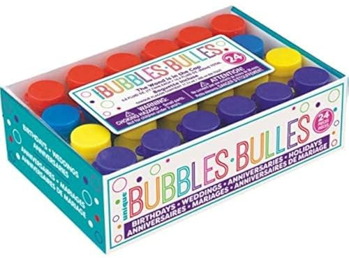 Unique Party - 95233 - Paquet de 24 Mini-Bouteilles à Bulles pour Pochettes - Cadeau