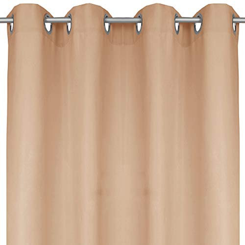 Bestlivings Blickdichte Sandgraue Gardine mit Ösen in 140x245 cm (BxL), in vielen Größen und Farben