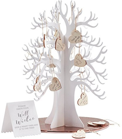 Ginger Ray Wooden Wishing Tree & Hearts Beautiful Botanics, weiß