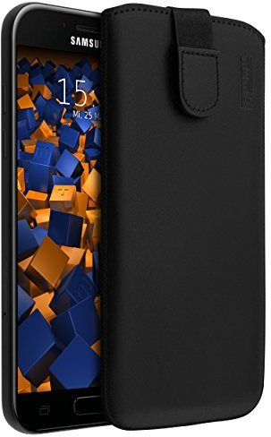 mumbi Echt Ledertasche kompatibel mit Samsung Galaxy A5 2017 Hülle Leder Tasche Case Wallet, schwarz
