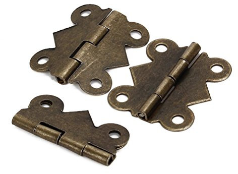 WINOMO 20 Pieces Bronze Mini Butt Hinges 1 Inch Durable Iron Cabinet Hardware for Jewelry Boxes Model Making and Craft Projects