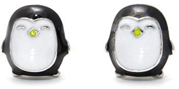 Loveyourdiamonds Kleine Pinguin Ohrringe aus echtem 925 Silber