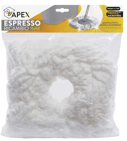 Apex Ricambio Panno Cotone per Espresso Sistema Lavapavimenti a Centrifuga – Resistente, Durevole e Adatto a Pavimenti Delicati