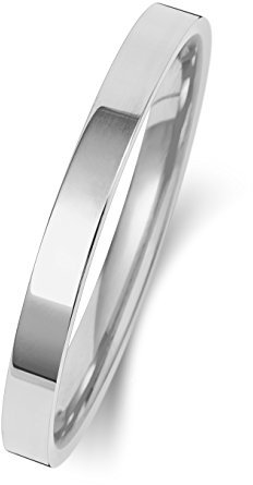 9 Karat (375) Weißgold 2mm Flach Court Form Herren/Damen - Trauring/Ehering/Hochzeitsring WJS151479KW