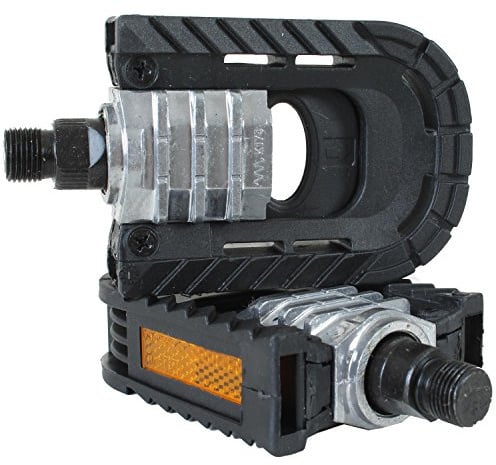 Neco FP-909 Faltbare Pedale 9/16 Zoll Faltrad Klapprad mit Reflektor Faltpedale Klapppedale