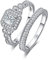 JewelryPalace Prinzessschliff Zirkonia Halo Promise Verlobung Ring Silber 925 Damen, Halb Eternity Jubiläum Hochzeitsring Vorsteckring Trauring Ehering Braut Set Ringe Silber Ring mit Stein Frauen 51