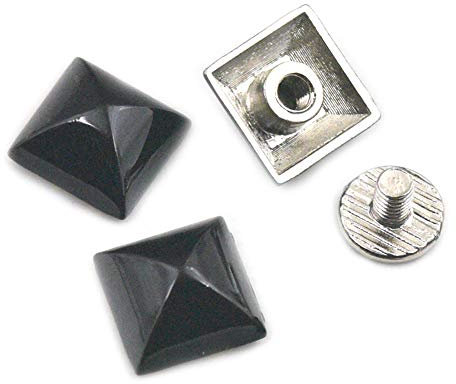 Fujiyuan Pyramiden-Nieten, quadratisch, 10 mm, 20 Stück, Schwarz