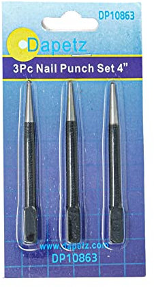 Dapetz ® 3-Piece Centre Punch Set, Positioning Punch Fitter Drilling Holes High Speed Steel Adjustable Impact for Breaker, Puncher 4 Length - Leather Plastic Paper Card Vinyl Hole