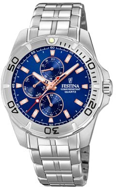 Festina Herren Multi Zifferblatt Quarz Uhr mit Edelstahl Armband F20445/5