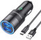 JOOMFEEN Cargador de Coche USB C, Qualcomm Quick Charge 3.0+2.4A 30W 2 Puertos USB Cargador para Encendedor de Cigarrillos con Cable Tipo C de 3 pies para Samsung Galaxy S10E/S9/S8/Note 8, LG G6,