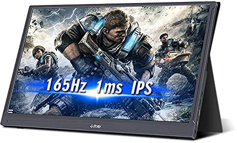 G-STORY 15.6 Inch IPS 165Hz 144Hz 1ms HDR FHD 1080P Eye Care Portable Gaming Monitor with FreeSync/G-Sync/NS Direct-Connected/Built-in Speakers/Type-C