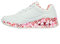 Skechers Femme Uno Loving Love Basket, White Durabuck Red Pink Mesh Trim, 38.5 EU