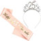Liitata Rose Gold 25. Geburtstag Tiara Set - Kristall Tiara & Satin Schärpe mit 'Happy 25th Birthday' - Party Accessoires für Frauen, die ihren 25. Geburtstag feiern