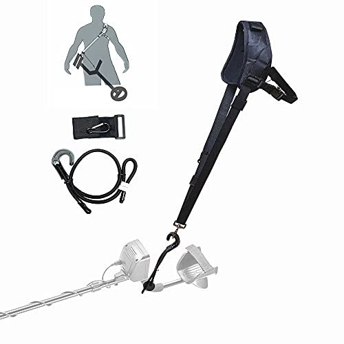 shrxy Metalldetektor, allgemeines Zubehör, Erkennungsgurt, Gurtschlinge für alle Metalldetektoren, Tragfähigkeit, Untergrunddetektor, Schwarz