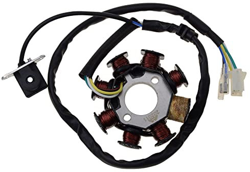 WOOSTAR Stator Magnéto 8 Bobine 5 Fils Remplacement pour 4 Temps 50cc 60cc 80cc Chinois ATV 4 Roues Quad GY6 152QMI Moteur Taotao Crossfire Scooter