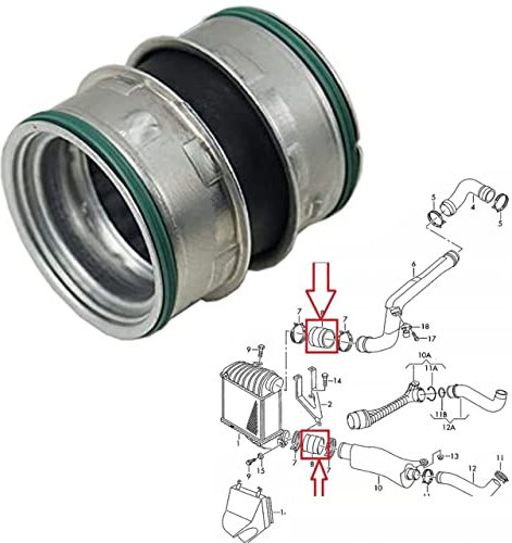 MKAREPART Intercooler Turbo - Tubo de manguera compatible con A3, Golf 4, Leon 1.9 TDI 1J0145834T
