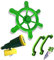 Spielturm-Set grün/apfelgrün - Piratenlenkrad, Fernrohr, Handgriffe Zubehör