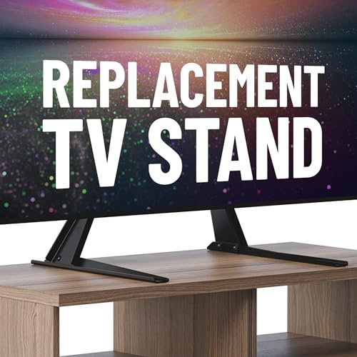 ECHOGEAR TV Legs Replacement TV Stand for Screens Up to 65 - Foldable TV Bracket Includes Hardware, Anti-Slip & Non-Scratch Pads - Easy 3-Step Install TV Feet w/Wide VESA Compatibility