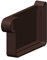 4Home&Garden | Einzelteile Dachrinnensystem RG 70 Typ 200 Fallrohr DN 60 | Kunststoff PVC Braun | Verbinder Stutzen Rinnenhalter (Endkappe Links)