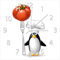Wallario Design-Wanduhr Pinguin Koch aus Glas, Motiv-Uhr Größe 30 x 30 cm, weiße Zeiger