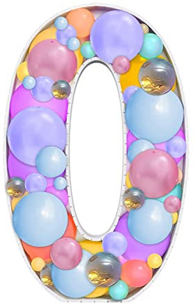 Zahlen Ballonrahmen, 73cm Ballons Mosaik, Wiederverwendbar Ballon-Mosaik-Zahlenständer, Rahmen für Jungen Mädchen Geburtstags Party Für Partydekorationen Dekorieren (0)