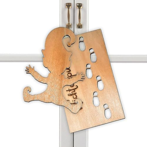 Weihnachten Wichtel Fußabdruck Schablone Holz Wichtelschablone Fußabdrücke Wichtel Zubehör Wichtel Fußspuren Schablone Für Böden, Fensterdekoration, Wiederverwendbare