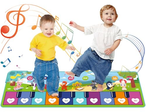Kinder Klaviermatte,Musikmatte Kinder mit 8 Instrumenten 17 Liederm,Baby frühe Tanzmatte Klavier Teppich Musikalische Spiel Spiel Kleinkind Spielzeug für 1 2 3 4 5 Jahr alt Junge Mädchen Geschenke