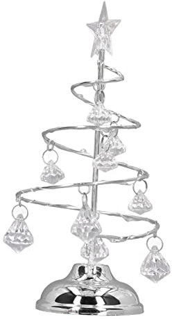 Lampe d'arbre de Noël, Lampe LED en Spirale de Table en Cristal, Petits Arbres Décoratifs en Fer avec Support en Métal, Mini Nuit d'intérieur de Noël pour Enfants, Chambre à
