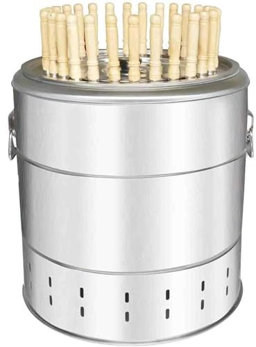 MAYFABD Barbecue Suspendu sans FuméE Barbecue en Baril De Charbon De Bois ExtéRieur Maison Portable en Acier Inoxydable Camping Pique-Nique Cour Cuisine Barbecue Baril en Maille,20pcs