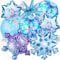Schneeflocken Folienballons,Luftballon Blau Geburtstag Kit,Schneeflocken Ballons,Geburtstag Luftballons Mädchen,Folienballon Schneeflocke,Party Luftballons Folienballon für Kinder Party Dekoration